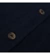 Thumbnail Close-up of navy shirt button placket detail.